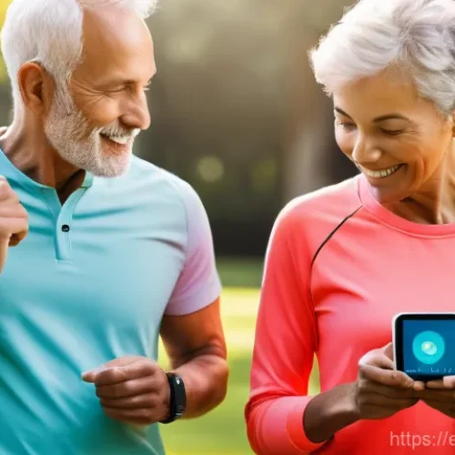 스마트 의료 기기 개발자 - **Prompt 1: Empowering Health with Wearable Tech**
    "A vibrant, medium shot of a diverse group of...