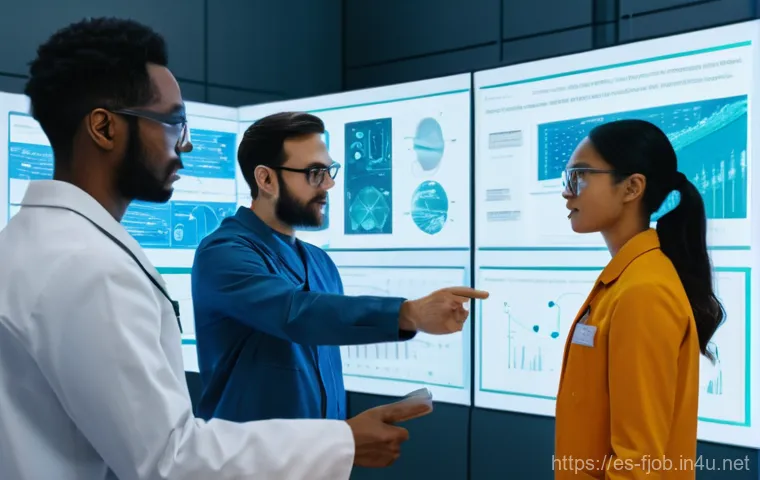 스마트 의료 기기 개발자 - **Prompt 1: Empowering Health with Wearable Tech**
    "A vibrant, medium shot of a diverse group of...